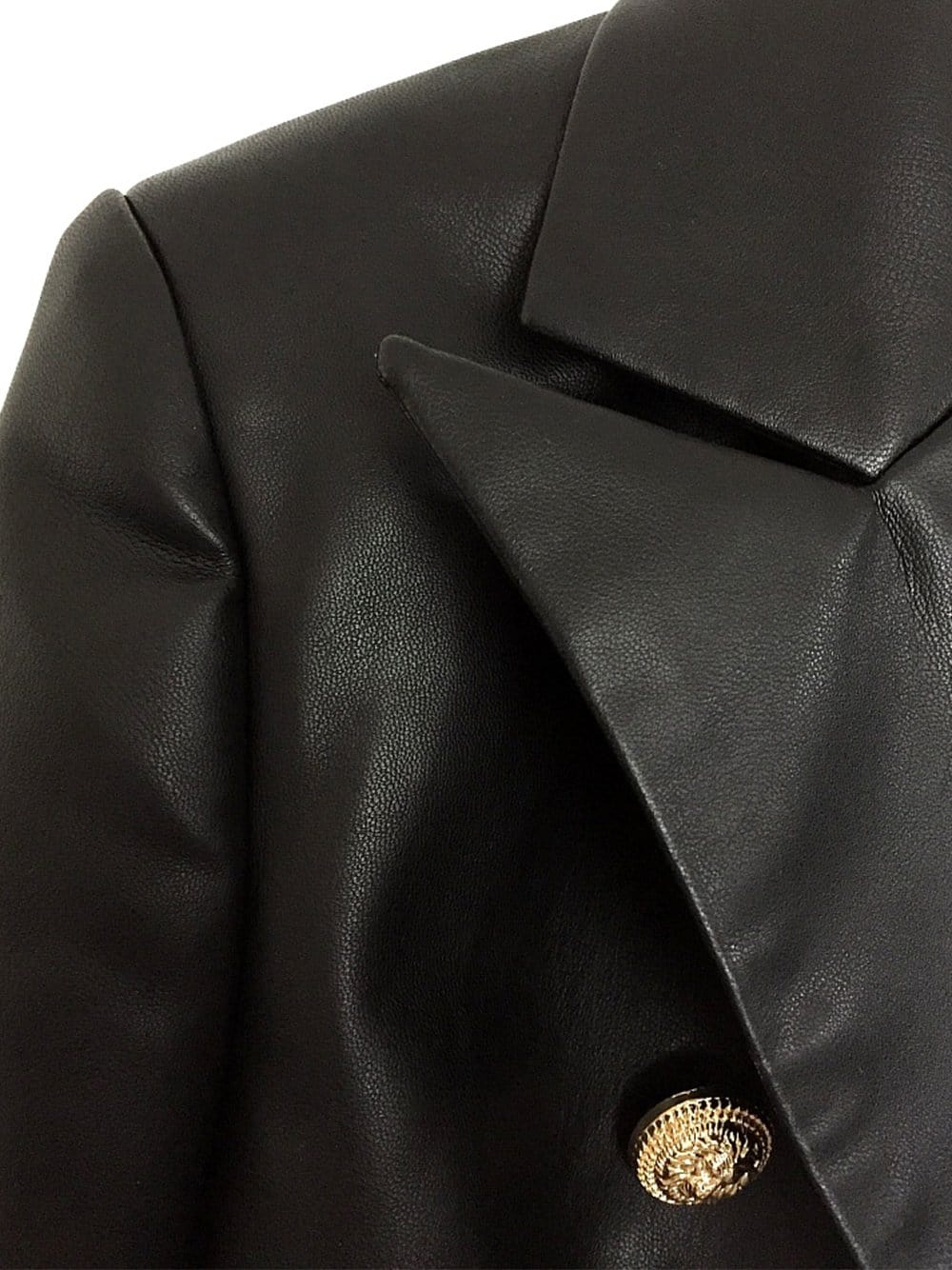 Blazer de cuero cruzado