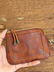 Leather Genuine Square Coin Purse Casual