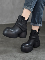 Soft Genuine Leather Platfrom Ankle Boots