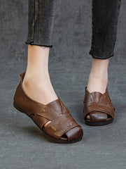 Vintage Flat Genuine Leather Sandals