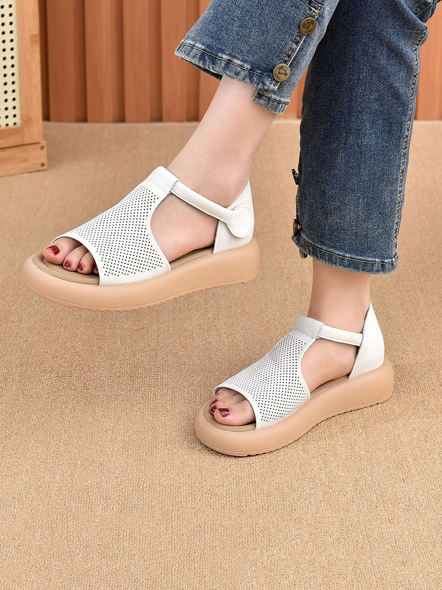 Sandals Casual Leather Platfrom