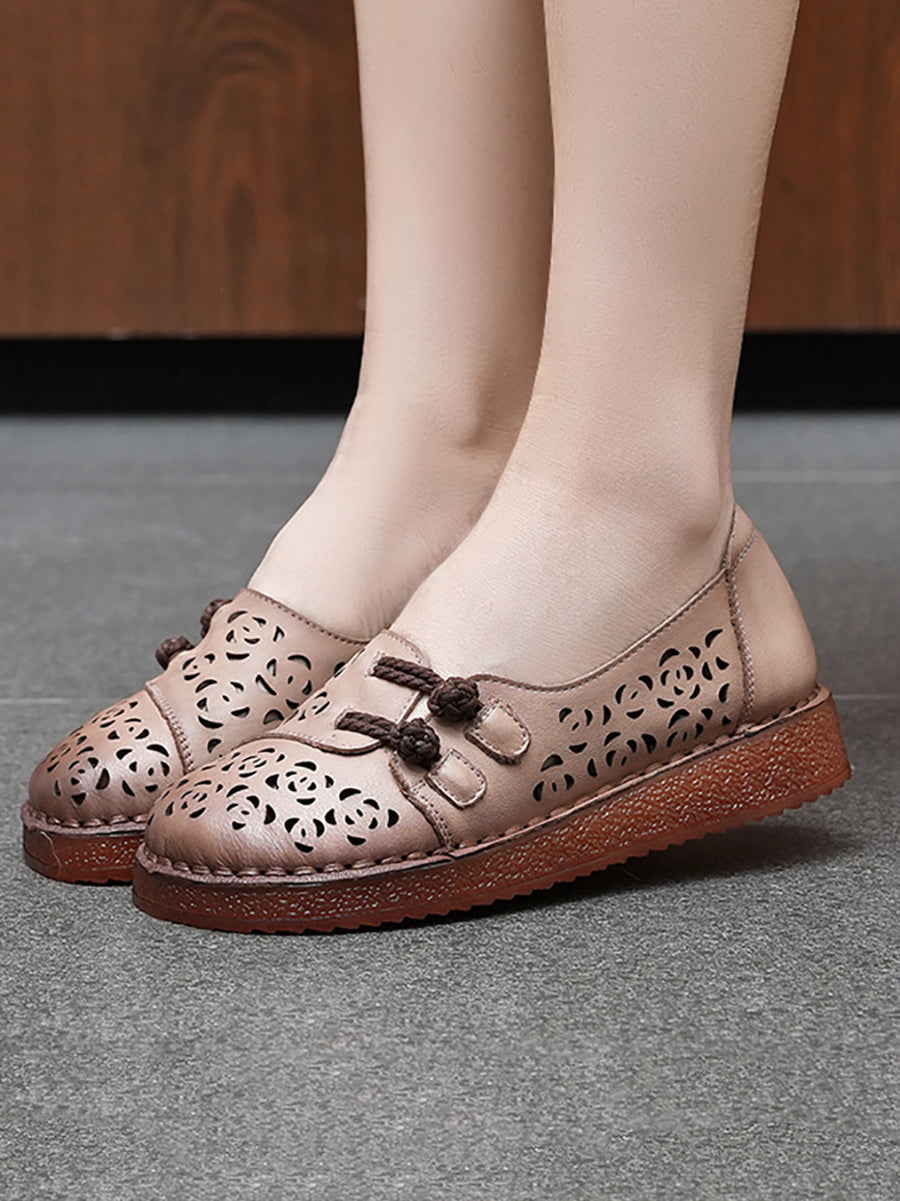 Hollow Out Shoes Low Heel Ethnic
