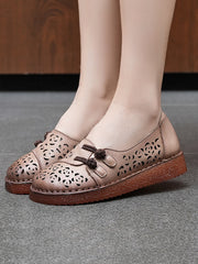 Hollow Out Shoes Low Heel Ethnic