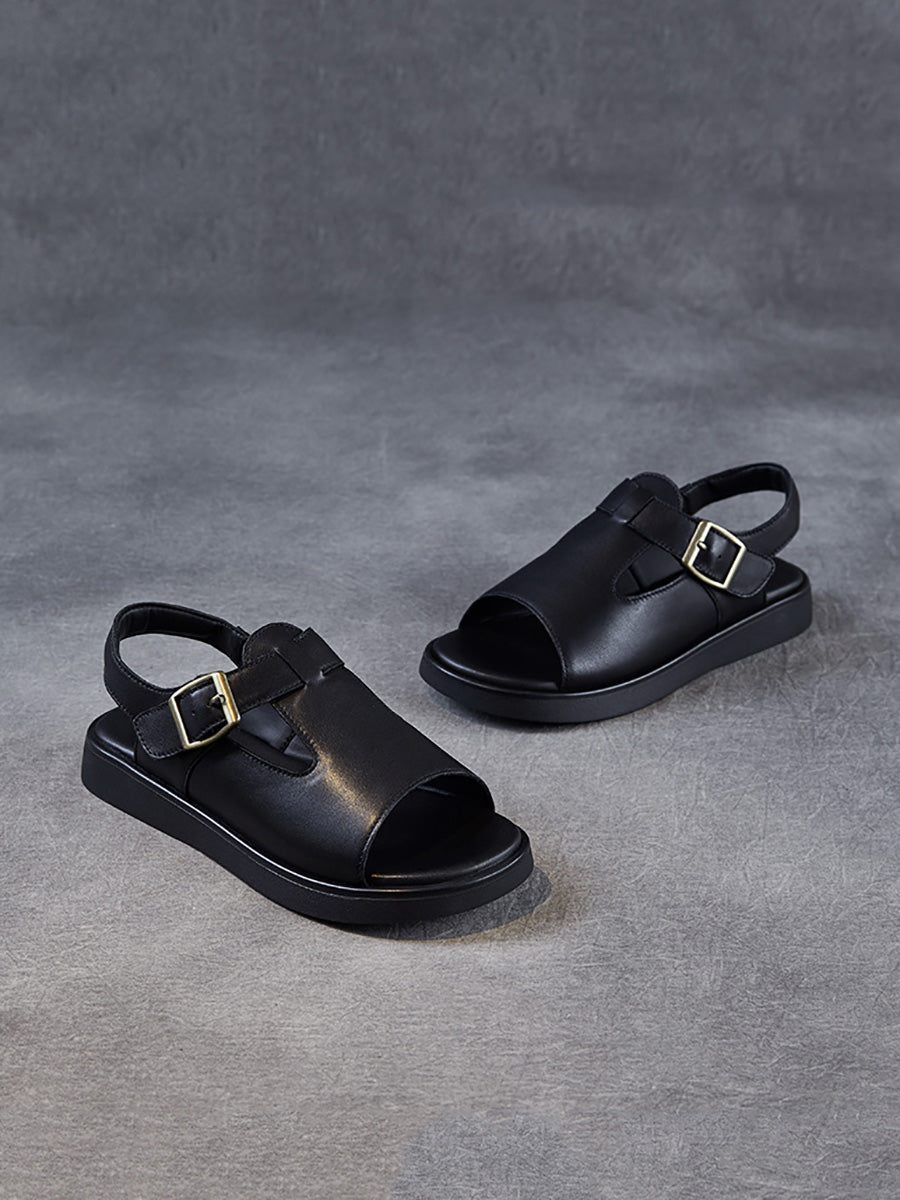 Soft Toe Leather Sandals Open