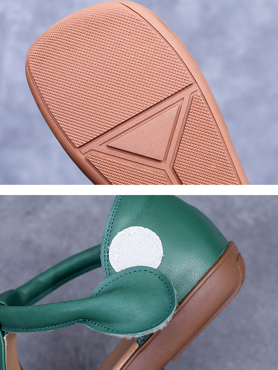 Sandals Leather Flat Hollow Out Casua