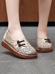 Hollow Out Shoes Low Heel Ethnic