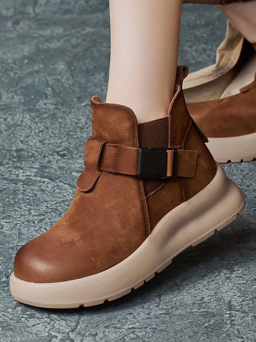 Winer Vintage Genuine Leather Platform Boots