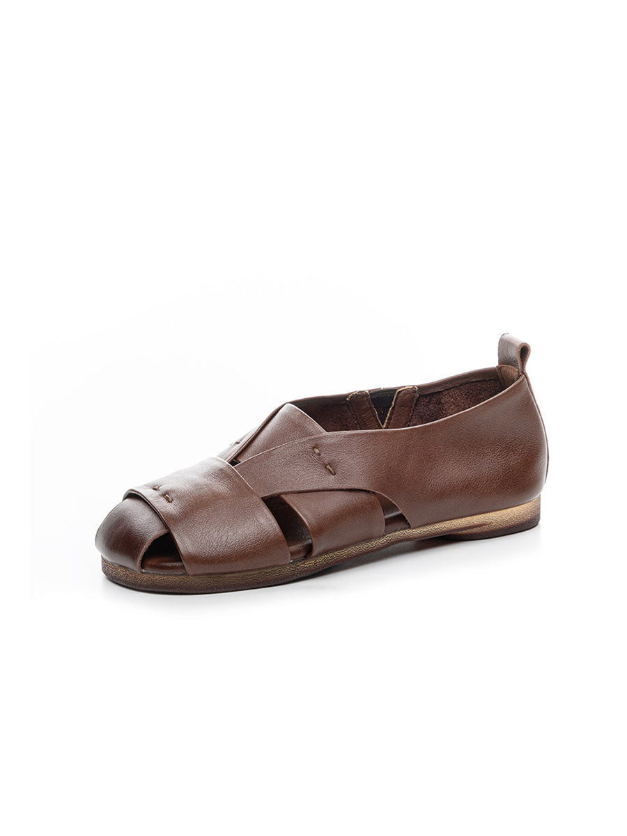 Vintage Flat Genuine Leather Sandals