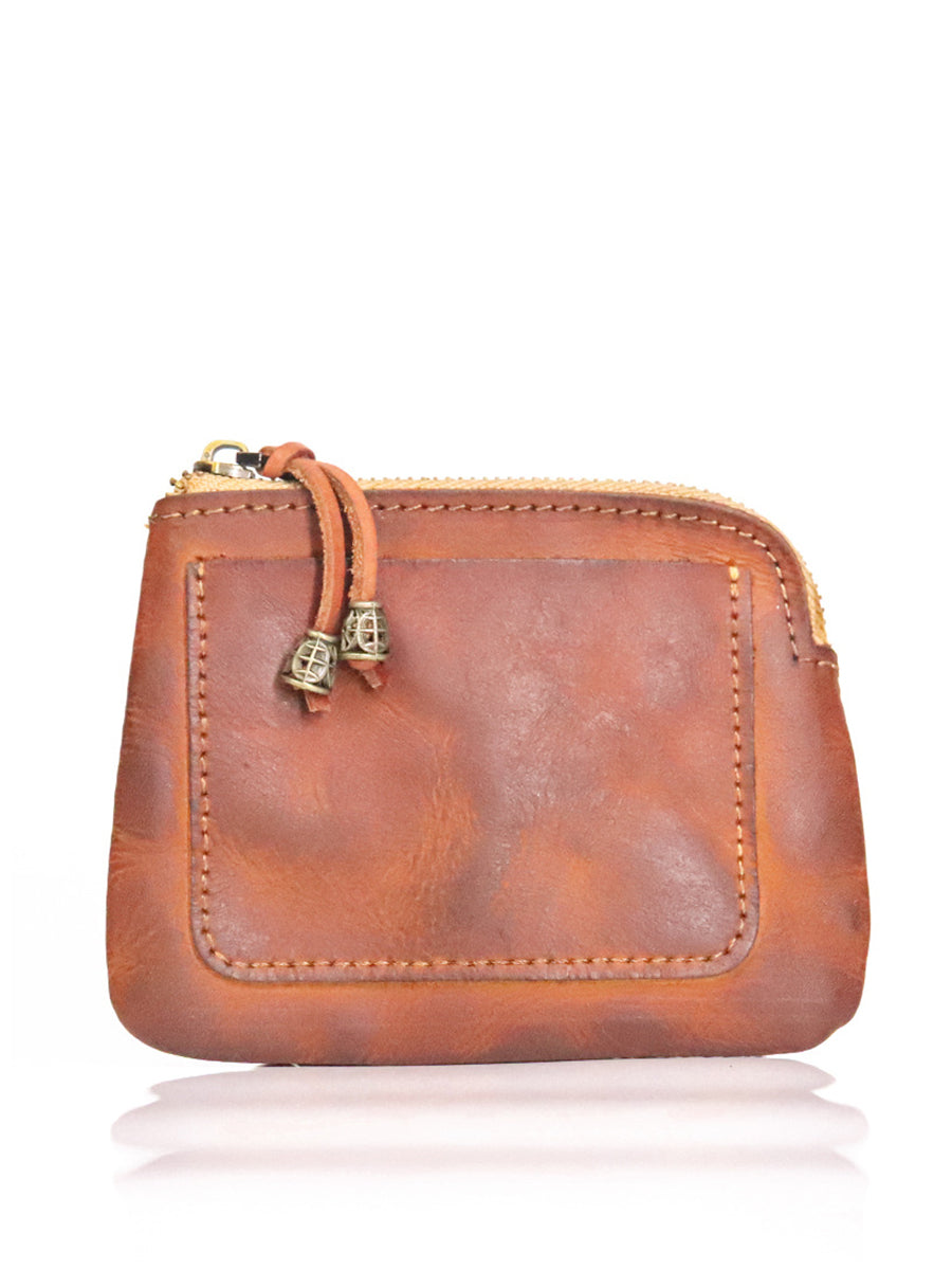 Leather Genuine Square Coin Purse Casual
