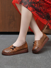 Hollow Out Shoes Low Heel Ethnic