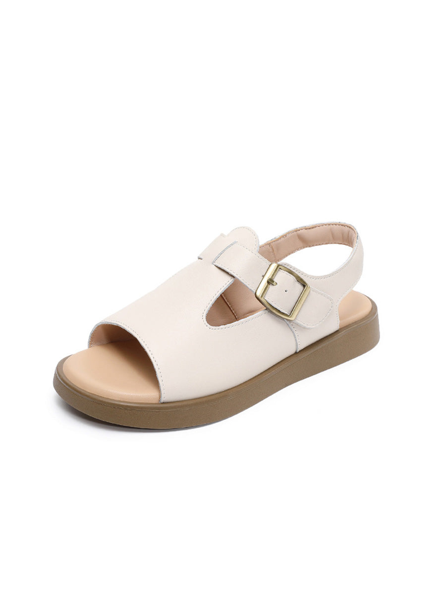 Soft Toe Leather Sandals Open