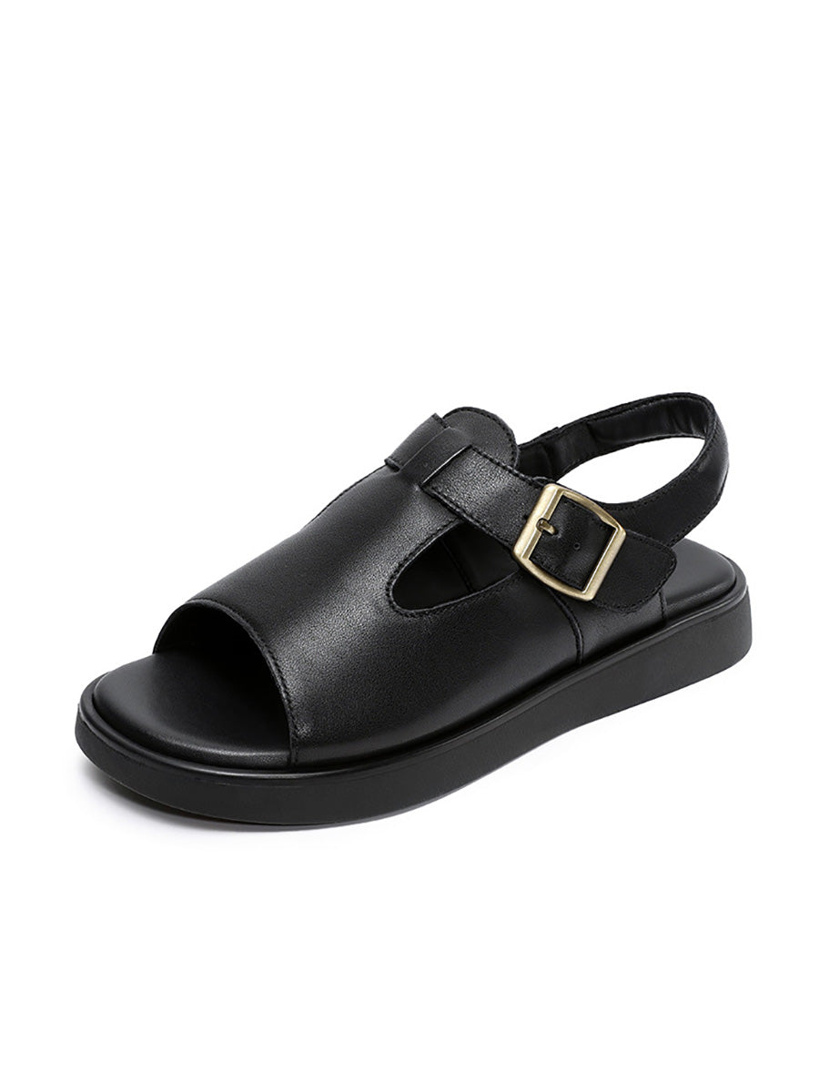 Soft Toe Leather Sandals Open