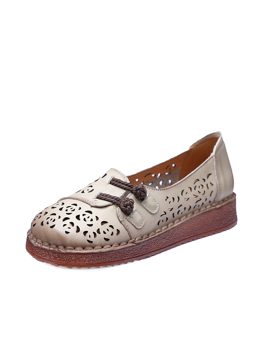 Hollow Out Shoes Low Heel Ethnic