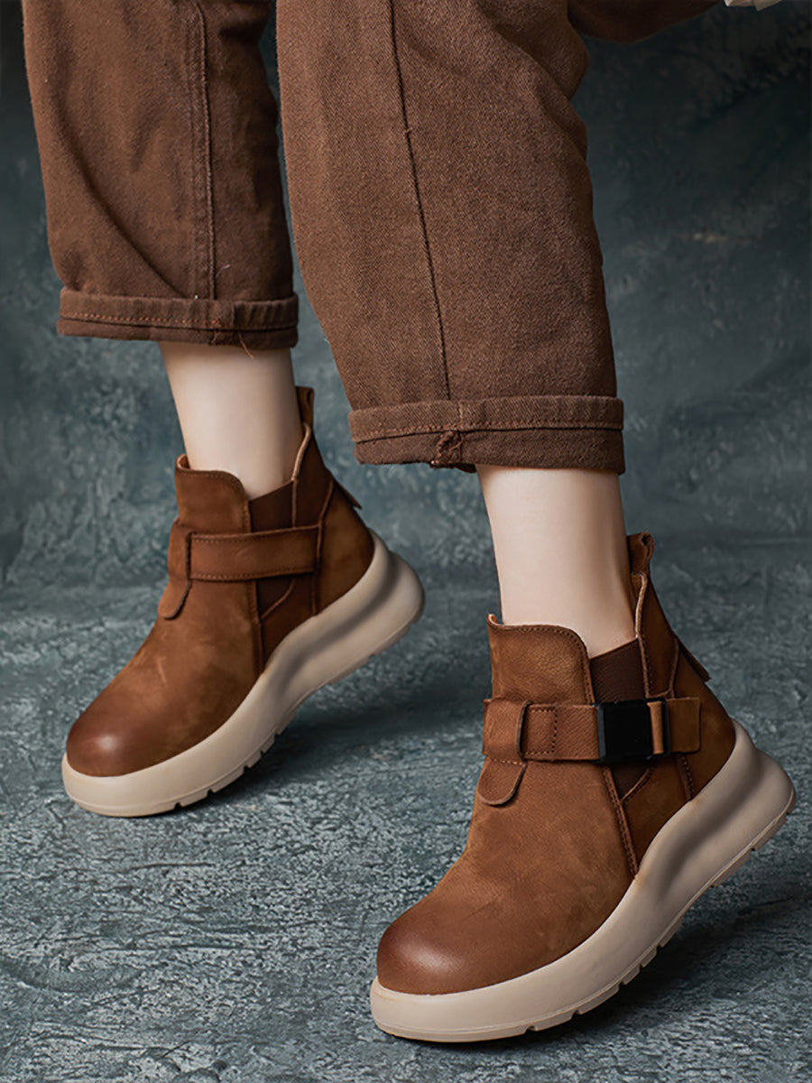 Winer Vintage Genuine Leather Platform Boots