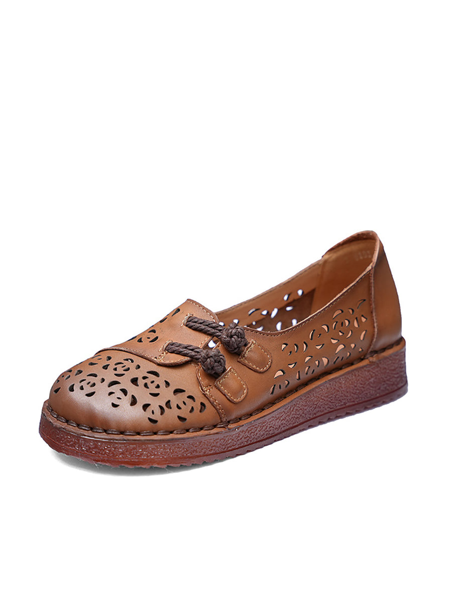 Hollow Out Shoes Low Heel Ethnic