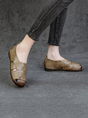 Vintage Flat Genuine Leather Sandals