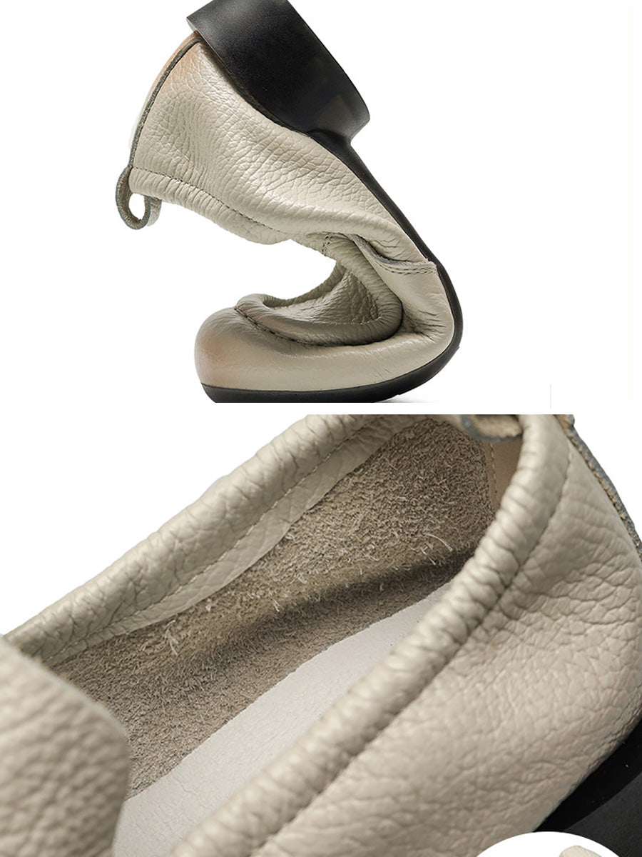 Retro Soft Genuine Leather Low Heel Shoes