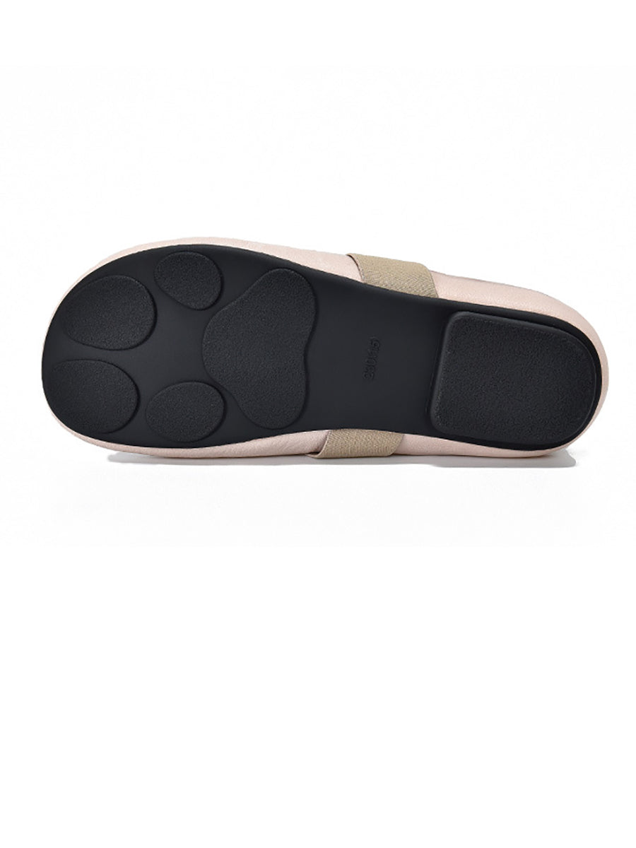Low Heel Leather Mesh Shoes