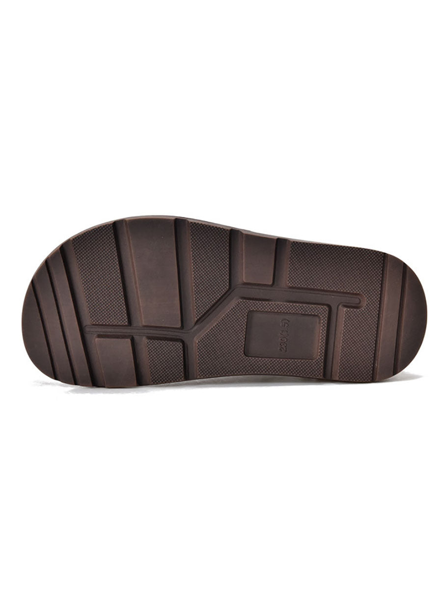 Genuine Leather Spliced Platform Boots