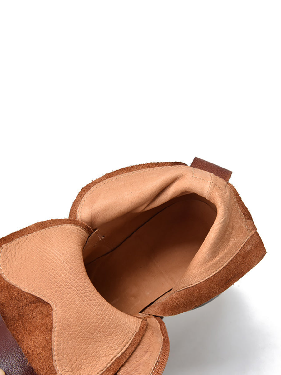 Soft Genuine Leather Platfrom Ankle Boots