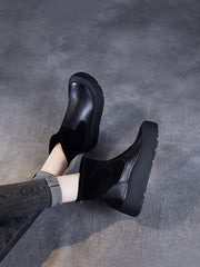 Winter Genuine Leather Platform Ankle Boots