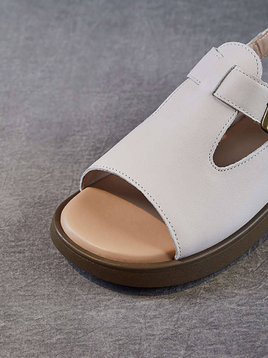 Soft Toe Leather Sandals Open