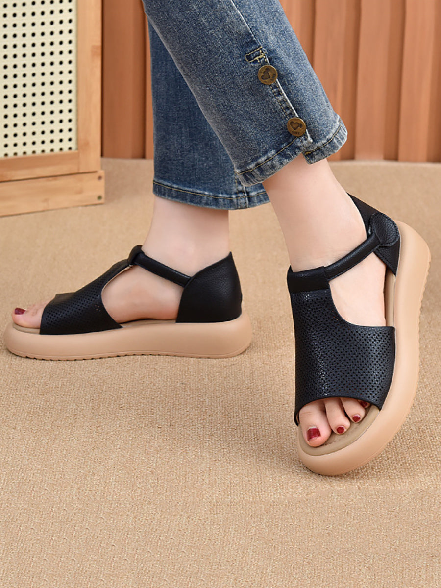 Sandals Casual Leather Platfrom