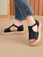 Sandals Casual Leather Platfrom
