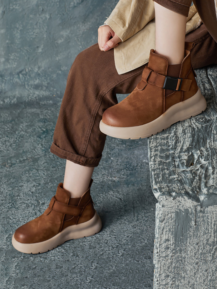 Winer Vintage Genuine Leather Platform Boots