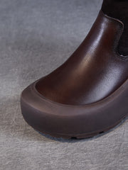 Winter Genuine Leather Platform Ankle Boots