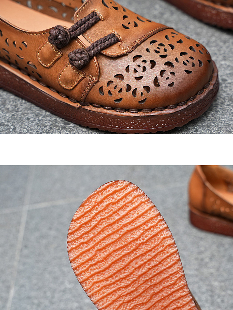 Hollow Out Shoes Low Heel Ethnic