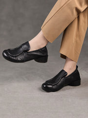 Retro Soft Genuine Leather Low Heel Shoes