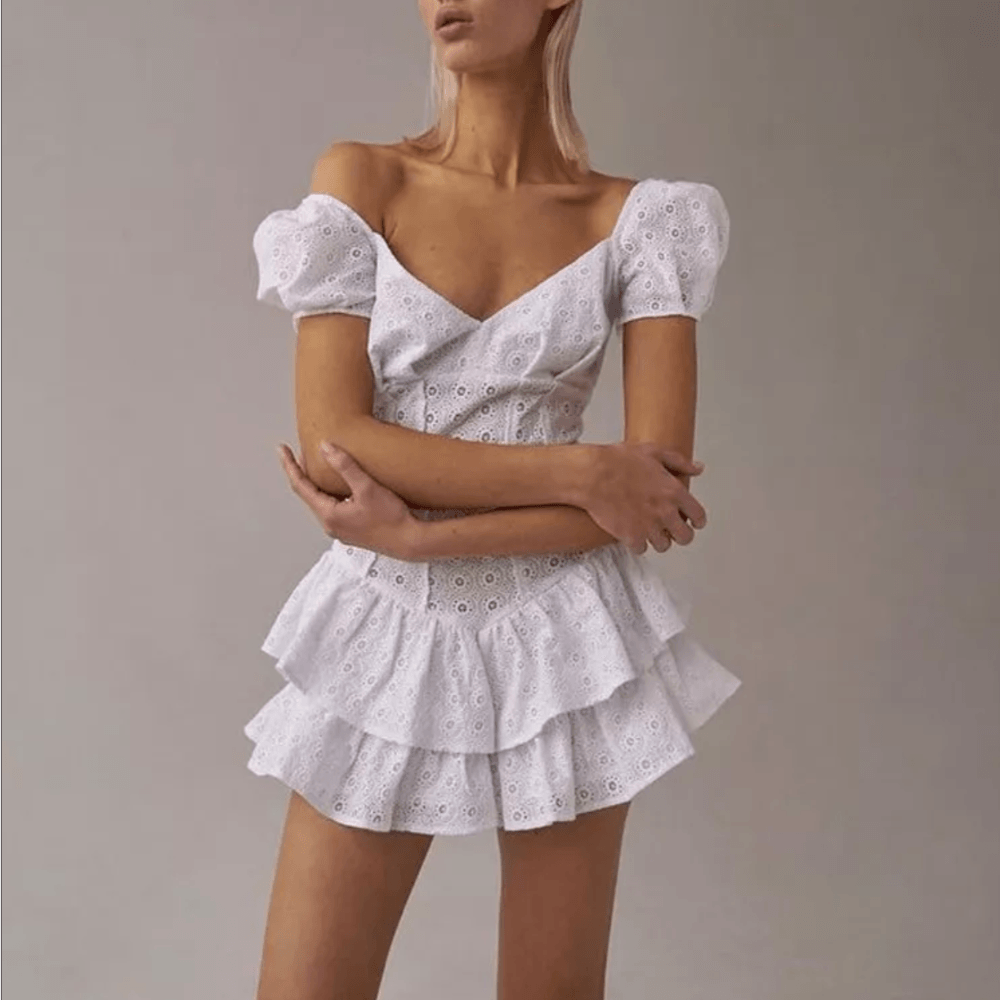 Lara Ruffles Pleated Mini Dress