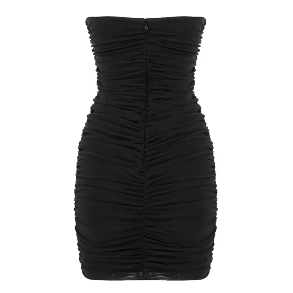 Only The Hottest Cut-Out Bustier Draped Mini Dress