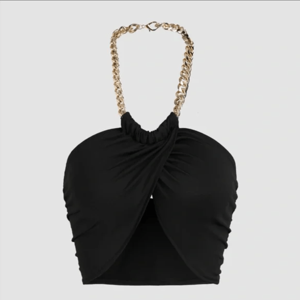 An Tagen wie diesen: Kurzes Neckholder-Top mit gedrehter Kette