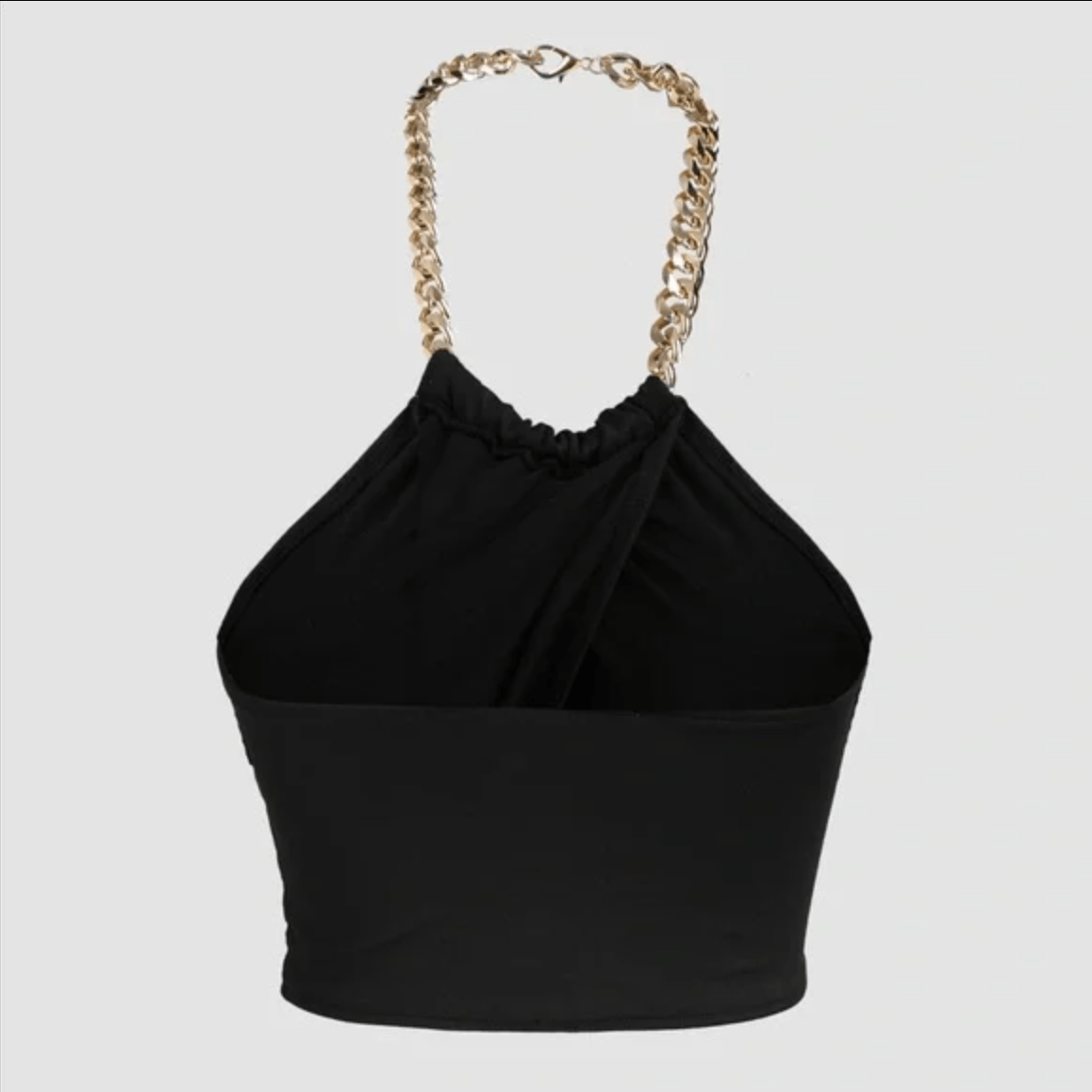 On Days Like These Cropped Twisted Halterneck Chain Top