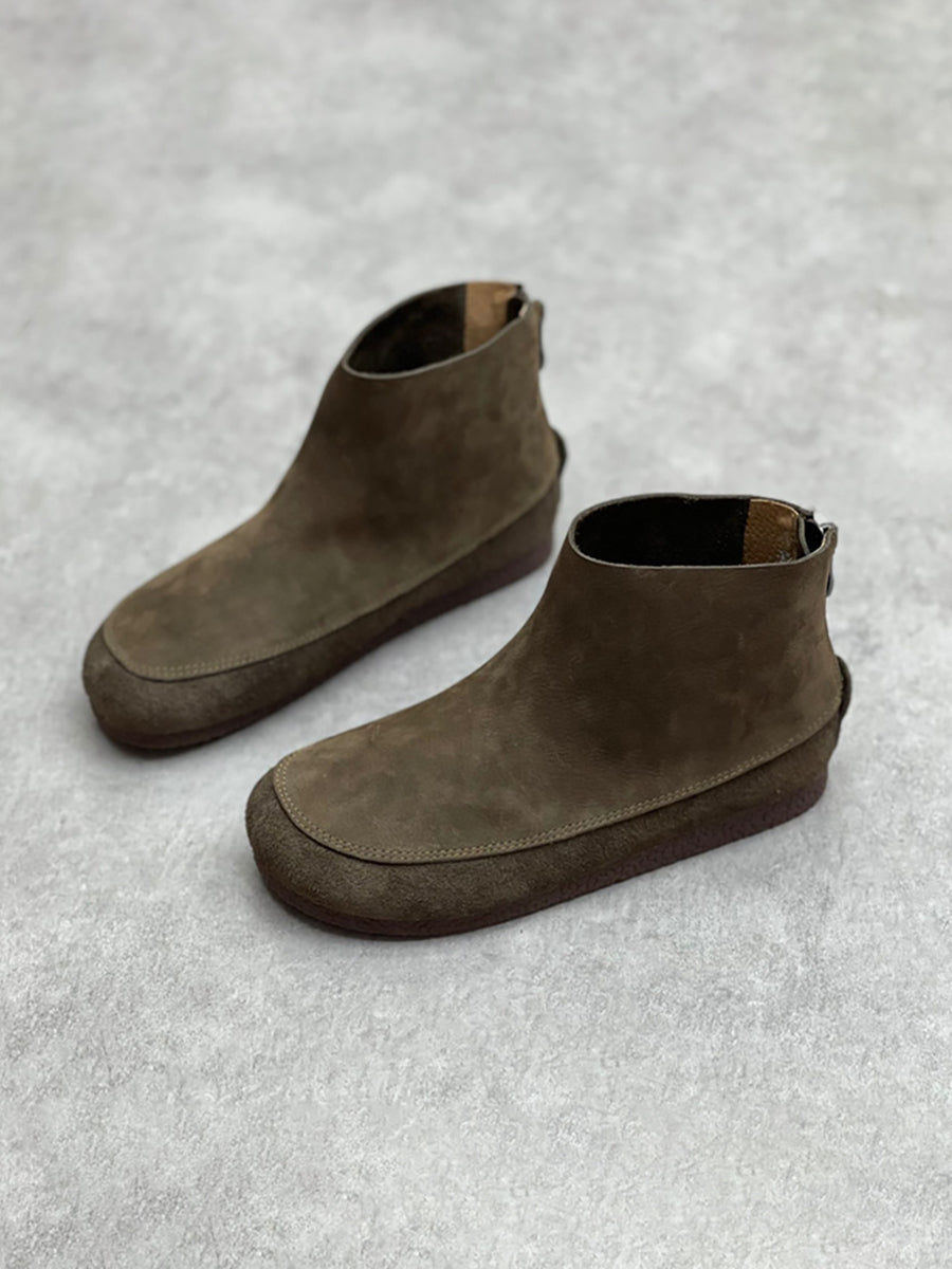 Round Toe Casual Short Boots