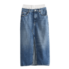 Fly Above Maxi-Jeansrock mit Schlitz und hoher Taille