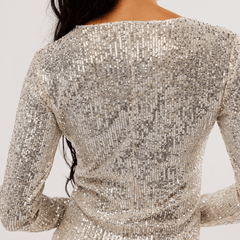 Memory Lane Mirage Sequined Long Sleeve Top