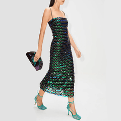 Attention – Midikleid mit Hologramm-Pailletten