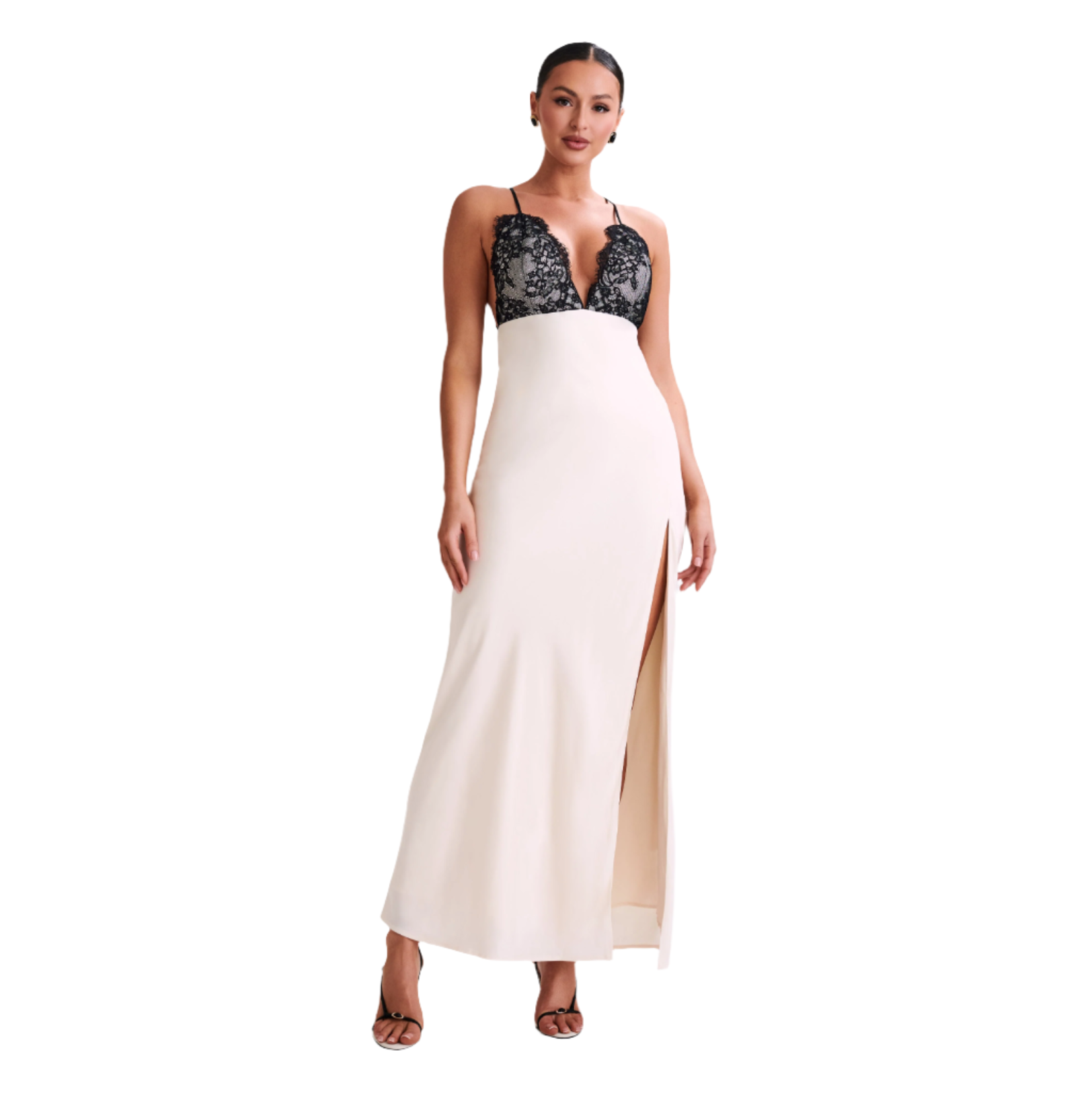 Heartline Maxikleid aus Satin und Spitze