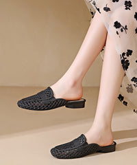 Apricot Hollow Out Breathable Slide Sandals