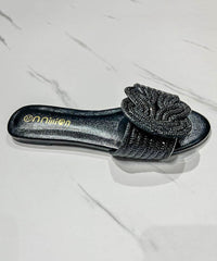 Boutique Green Slide Sandals Zircon
