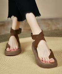 Navy Platform Soled Cross Strap Suede Sandal