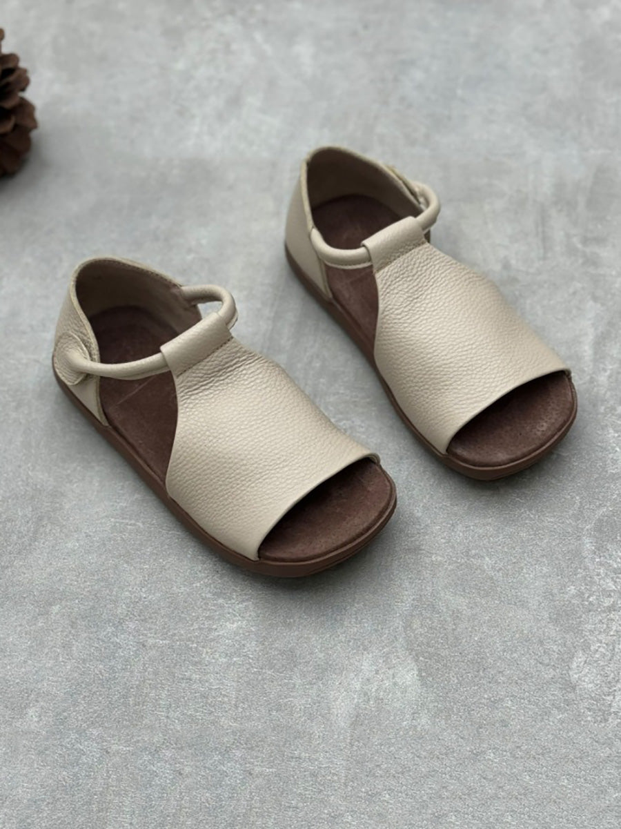 Soft Genuine Leather Flat Sandals