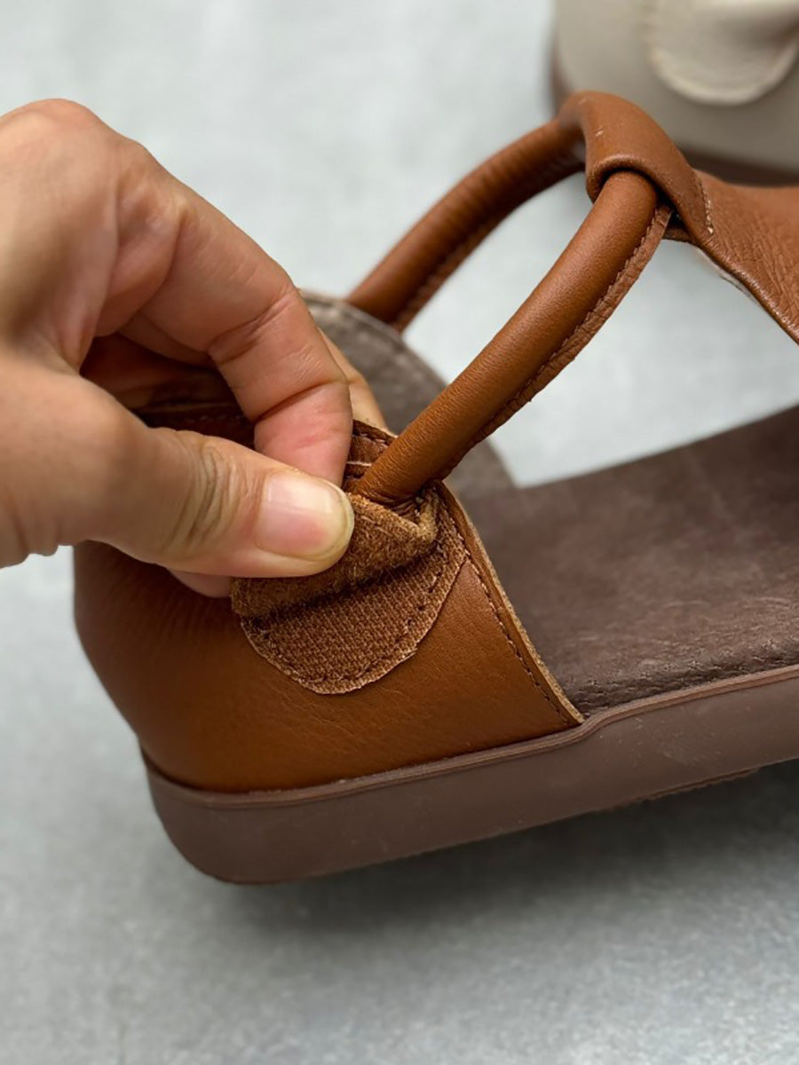 Soft Genuine Leather Flat Sandals