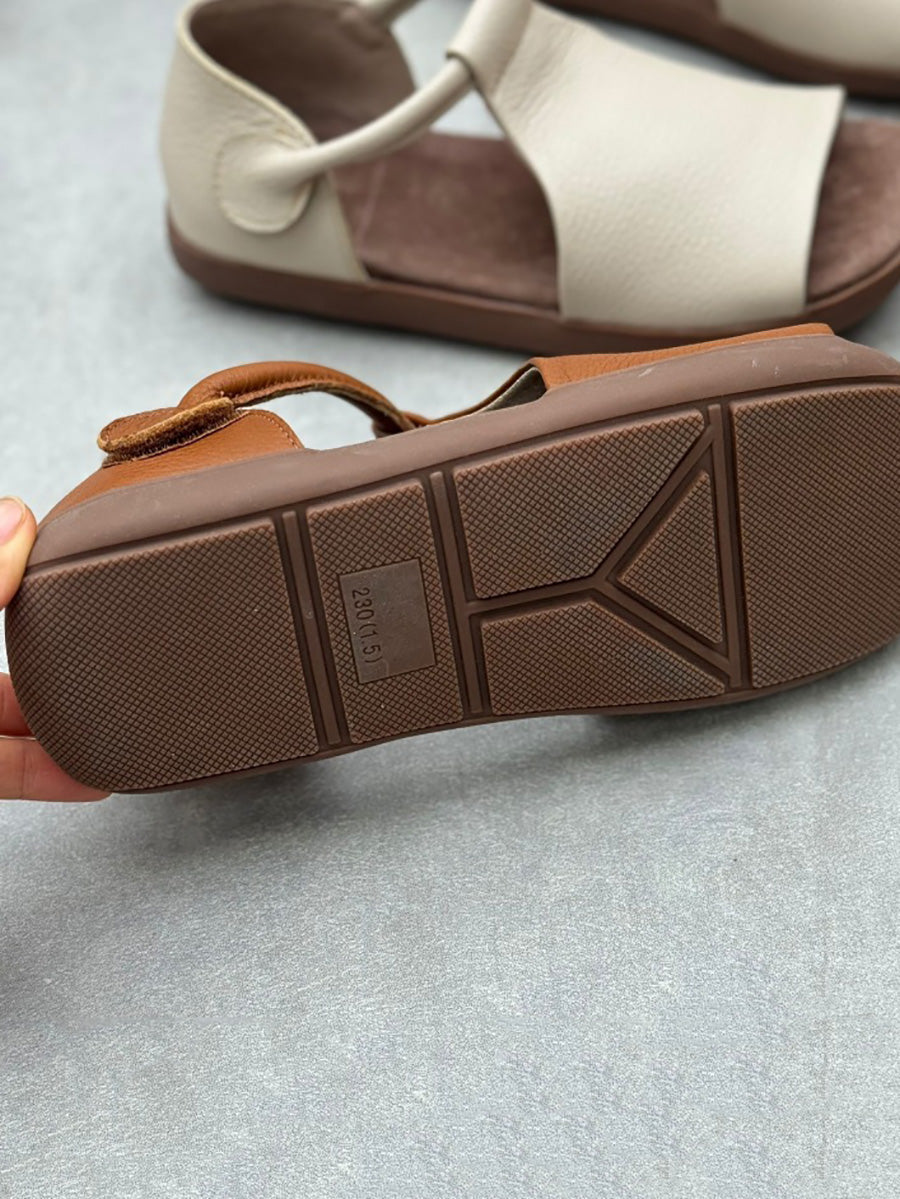 Soft Genuine Leather Flat Sandals
