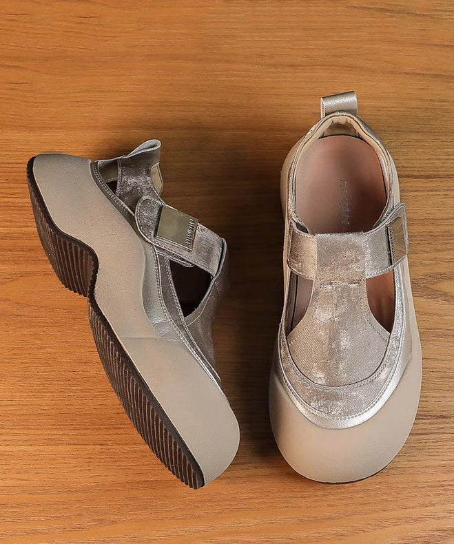 Hollow Out Platform Apricot Breathable Sandals
