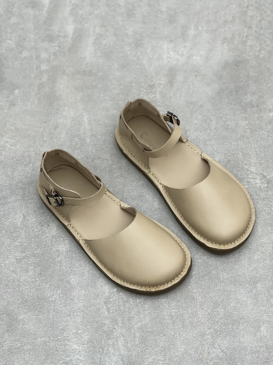 Leather Flat Genuine Sandals