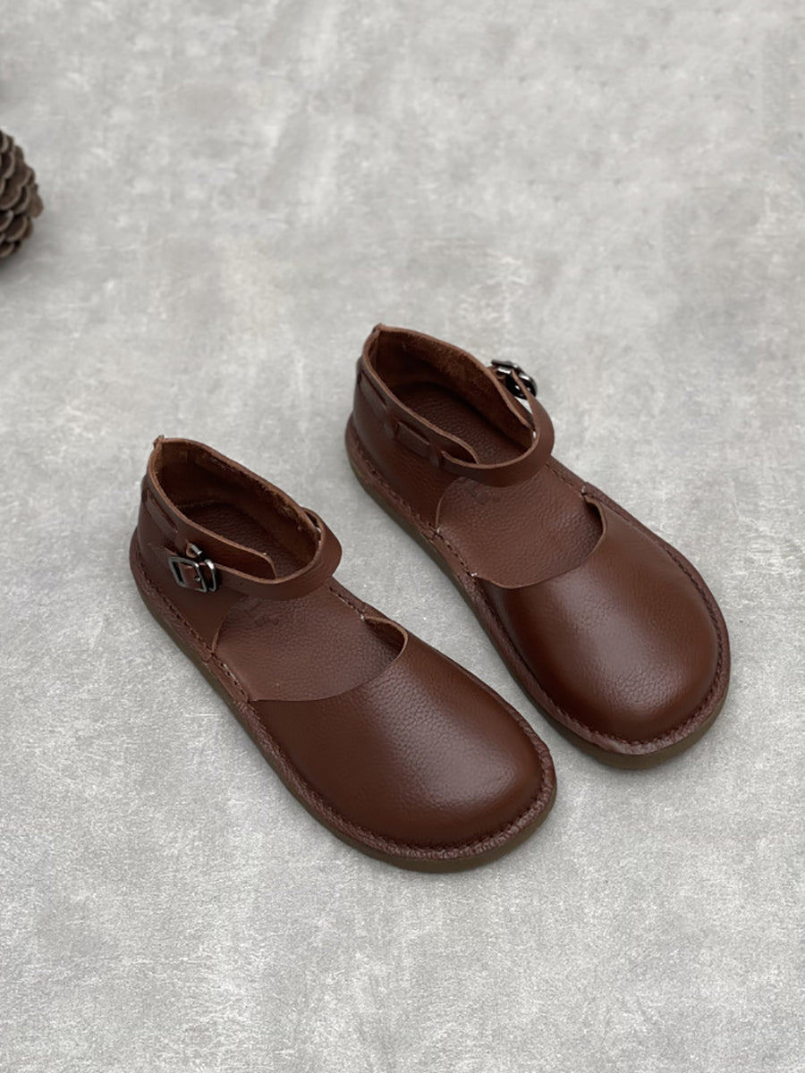 Leather Flat Genuine Sandals